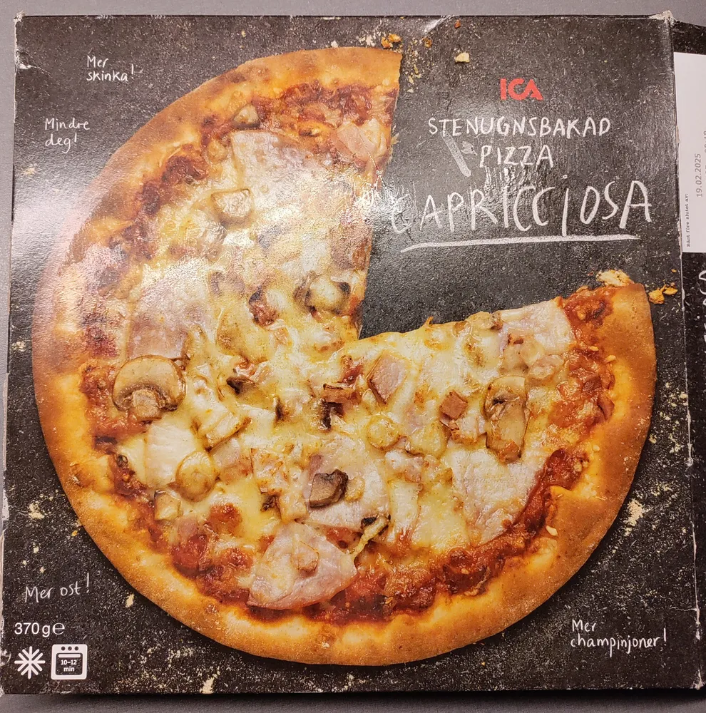 Stenugnsbakad pizza Capricciosa