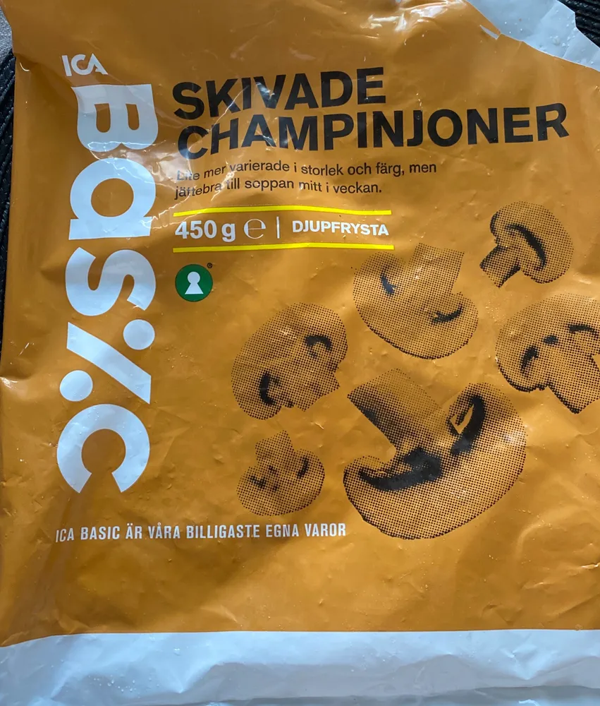 skivade champinjoner
