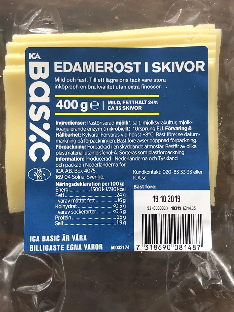 Edamerost i skivor