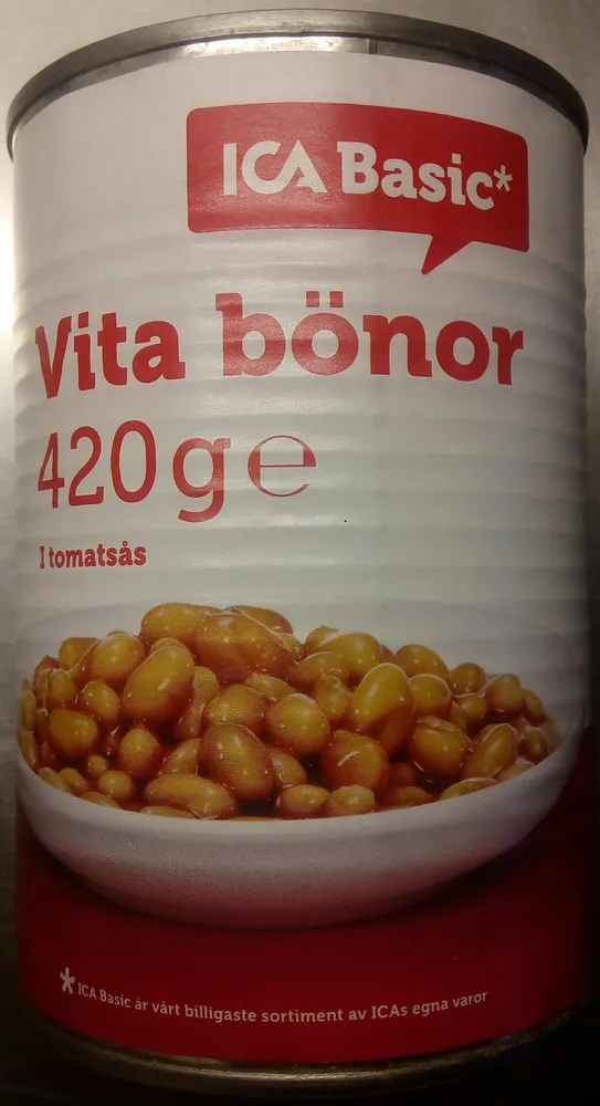 ICA Basic Vita bönor i tomatsås