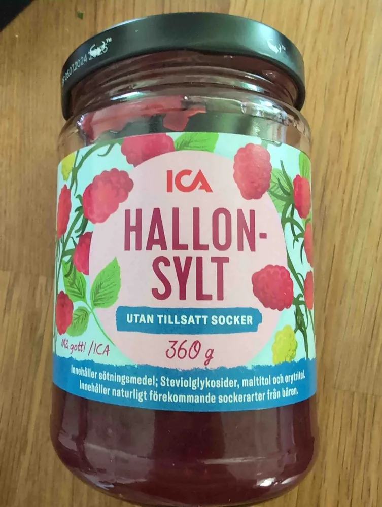 Hallonsylt utan tillsatt socker