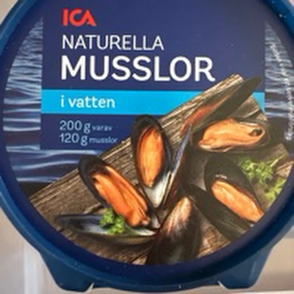 Musslor, naturella i vatten