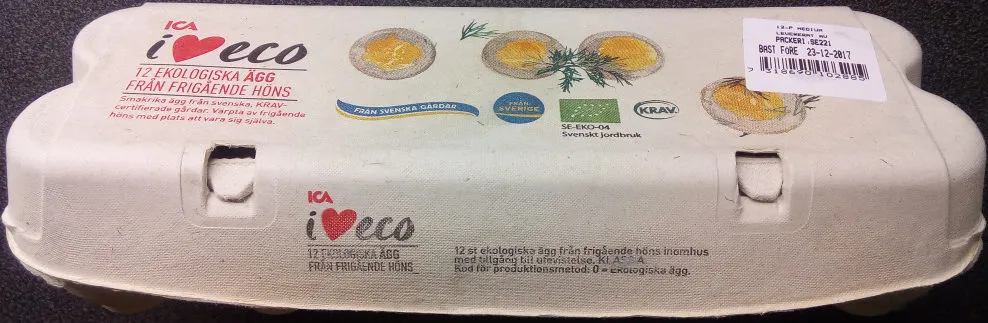 ICA i♥eco 12 ekologiska ägg från frigående höns