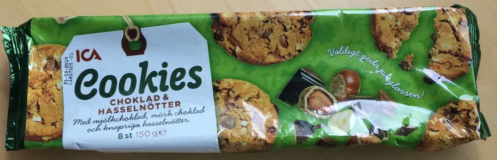 Cookies choklad & hasselnötter