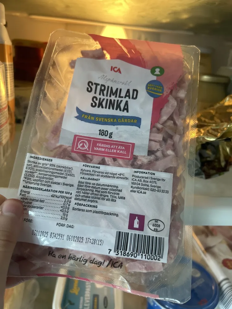 Strimlad Skinka