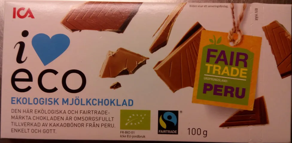 ICA i♥eco Ekologisk mjölkchoklad