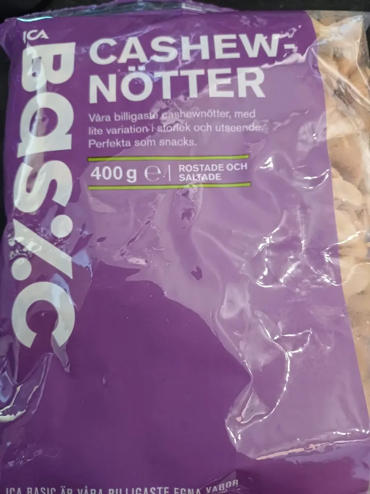 Cashewnötter rostade och saltade