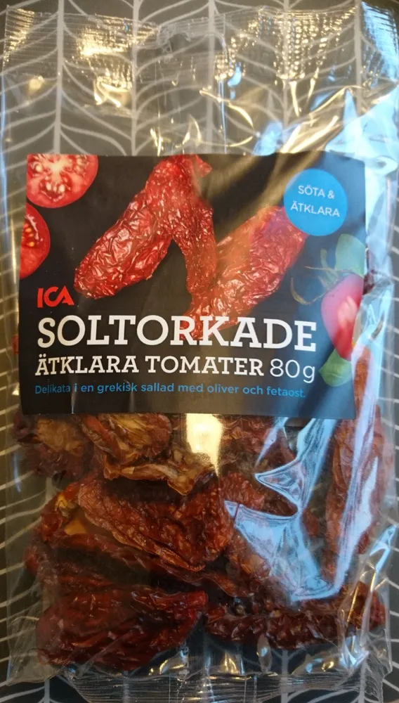 Soltorkade ätklara tomater