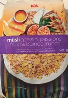 Müsli apelsin passions frukt quinoacrunch