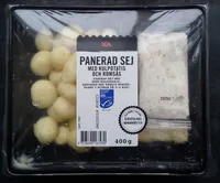 ICA Panerad Sej med kulpotatis och romsås