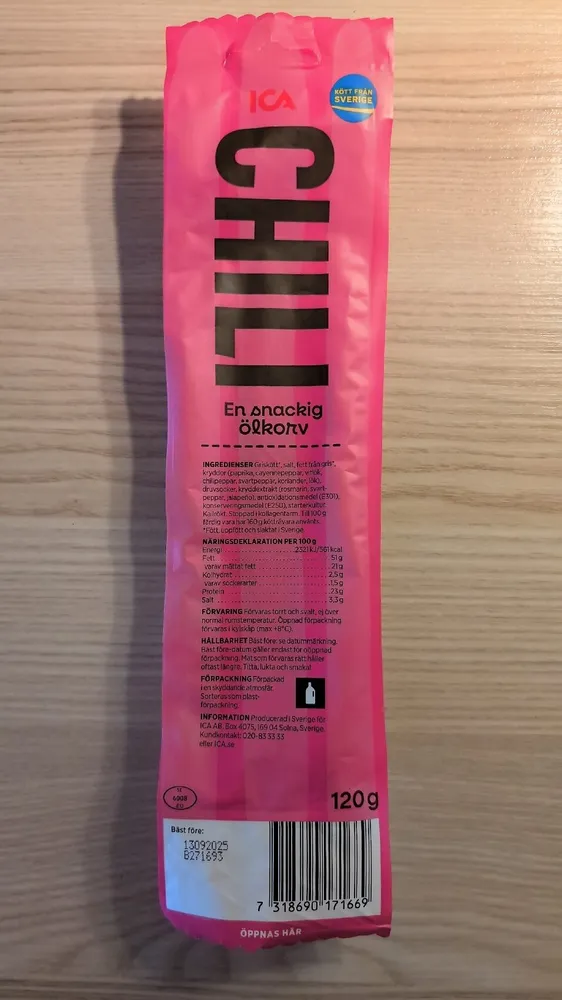 Chili Ölkorv Snackig