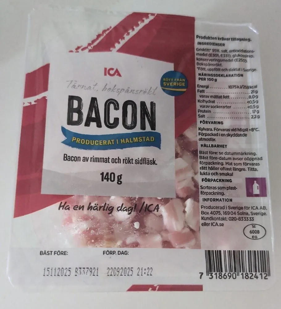 Tärnat bacon