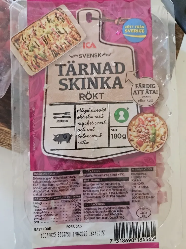 Tärnad Skinka Rökt