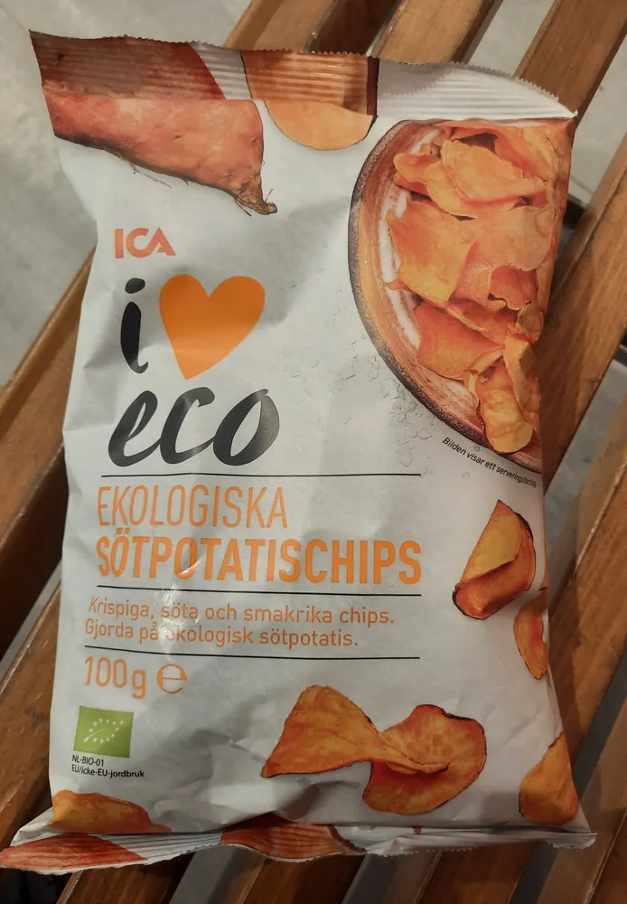 Ekologiska sötpotatischips