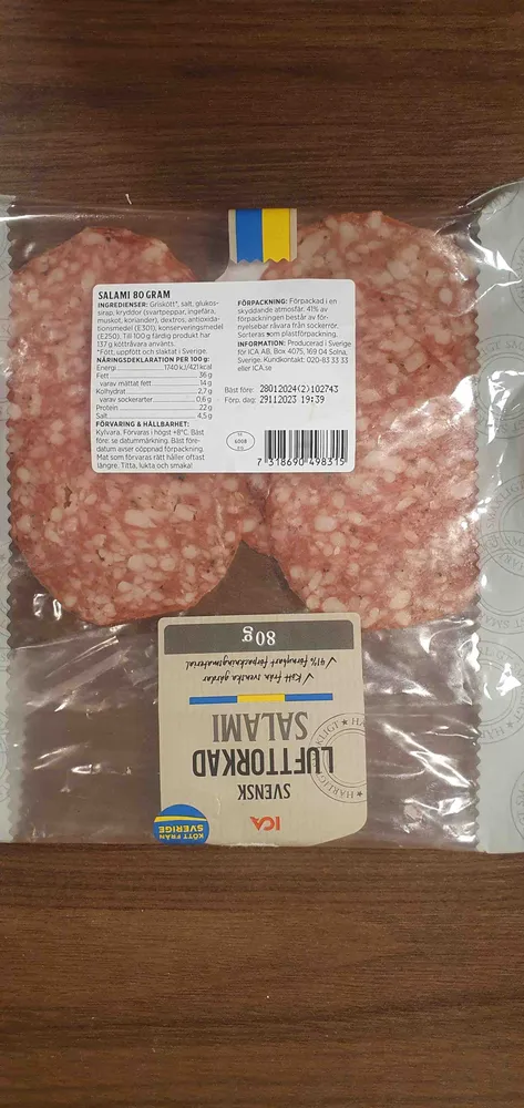 Lufttorkad salami