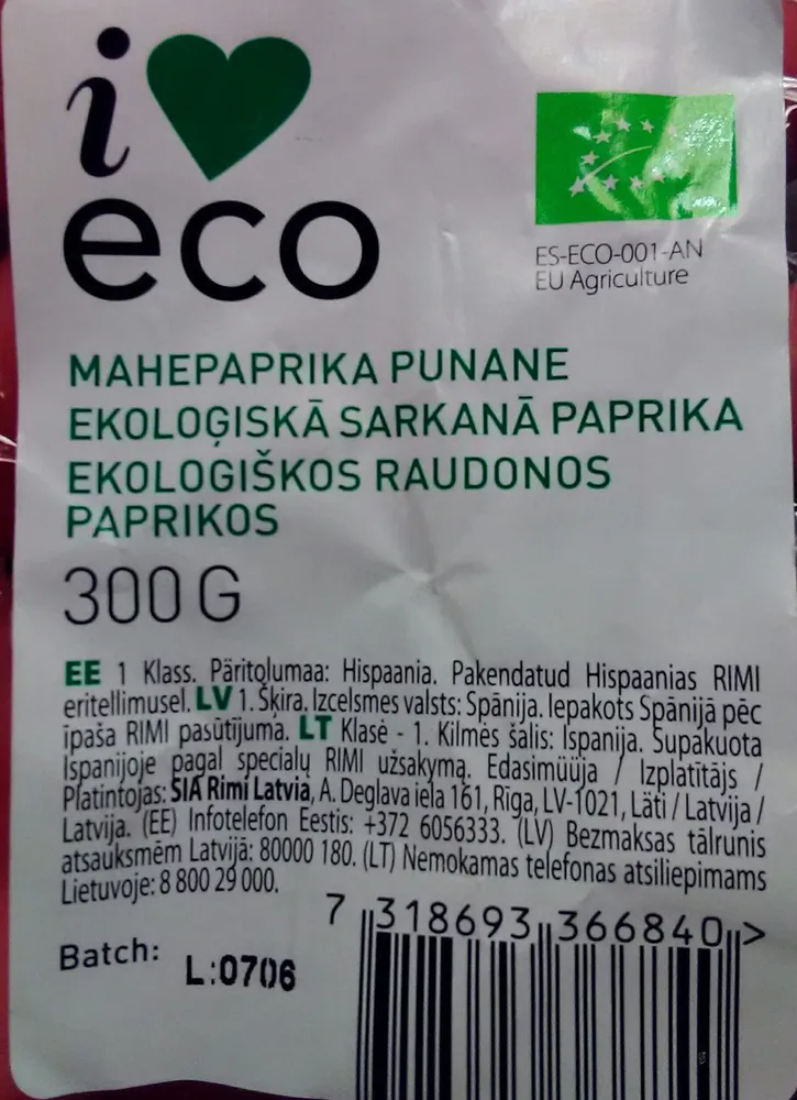 Ekologisk Paprika