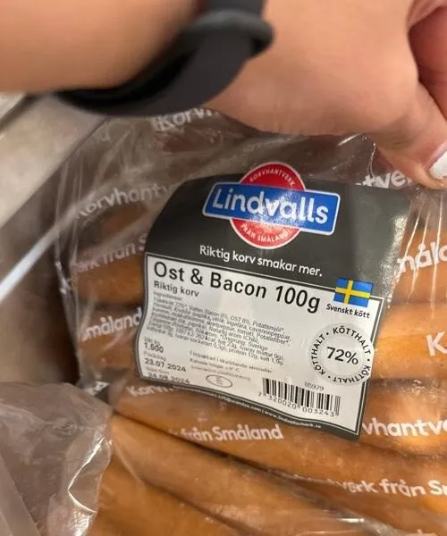 Ost & bacon korv