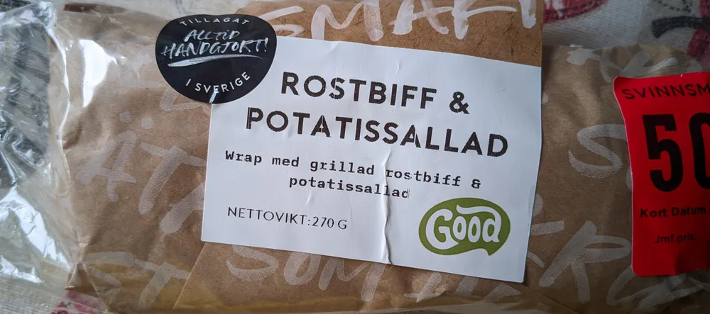 Rostbiff & Potatissallad Wrap
