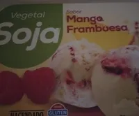 Helado sabor mango y frambuesa