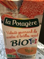 Velouté carottes lentilles corail bio