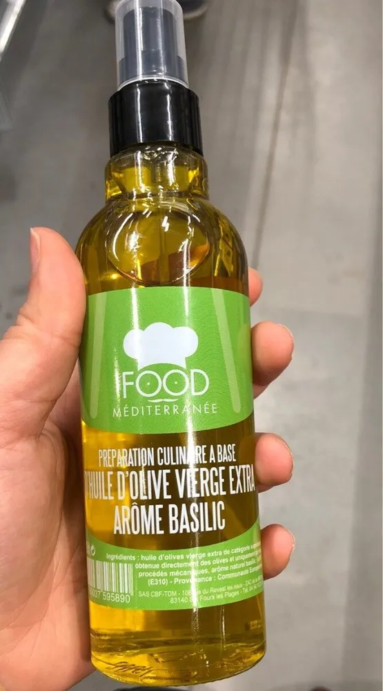 Huile d'olive extra vierge arome basilic