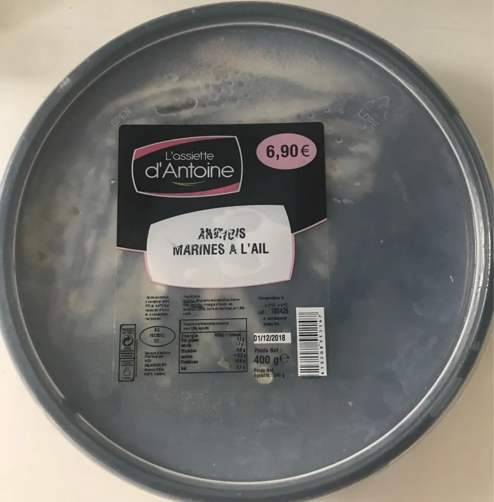 Anchois marinés à l'ail