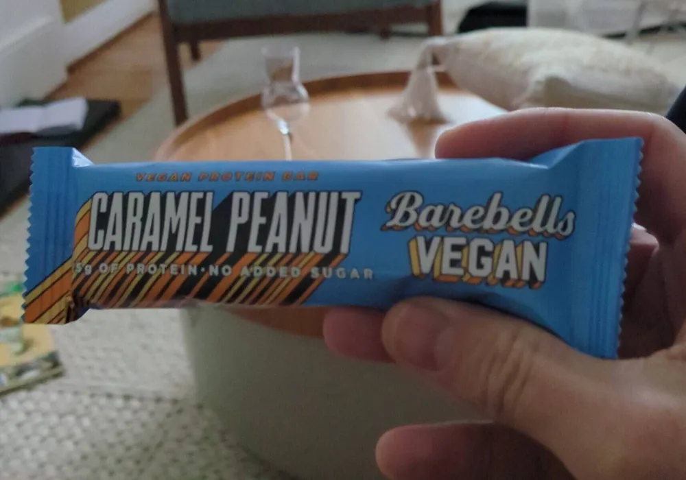 Vegan caramel peanut protein bar