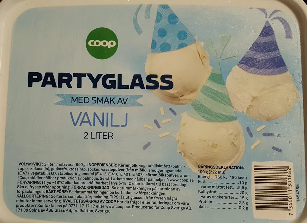 Partyglass med smak av vanilj