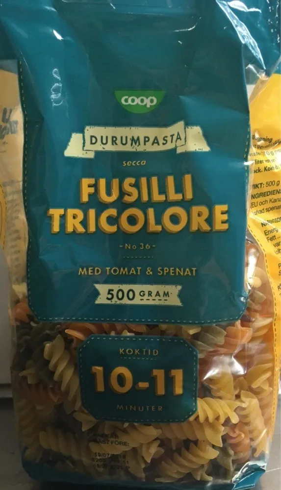 Fusilli tricolore