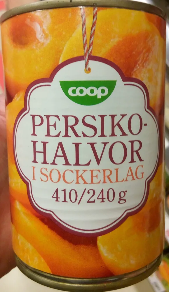 Persikohalvor i sockerlag