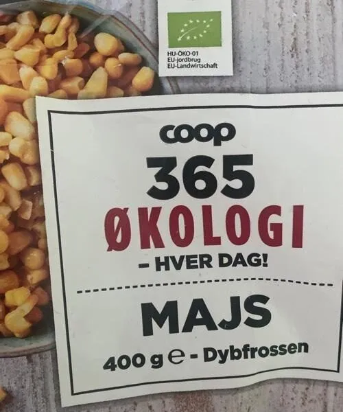 Økologiske majs. Dybfrosen