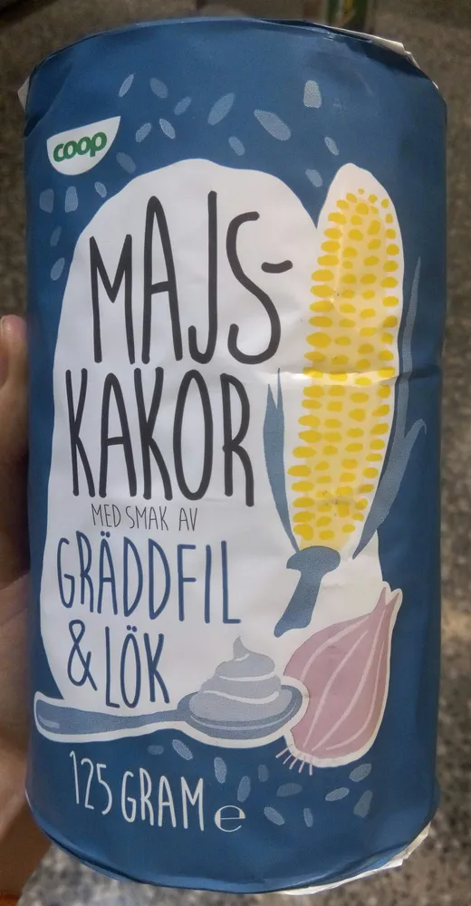Majs kakor gräddfil & lök