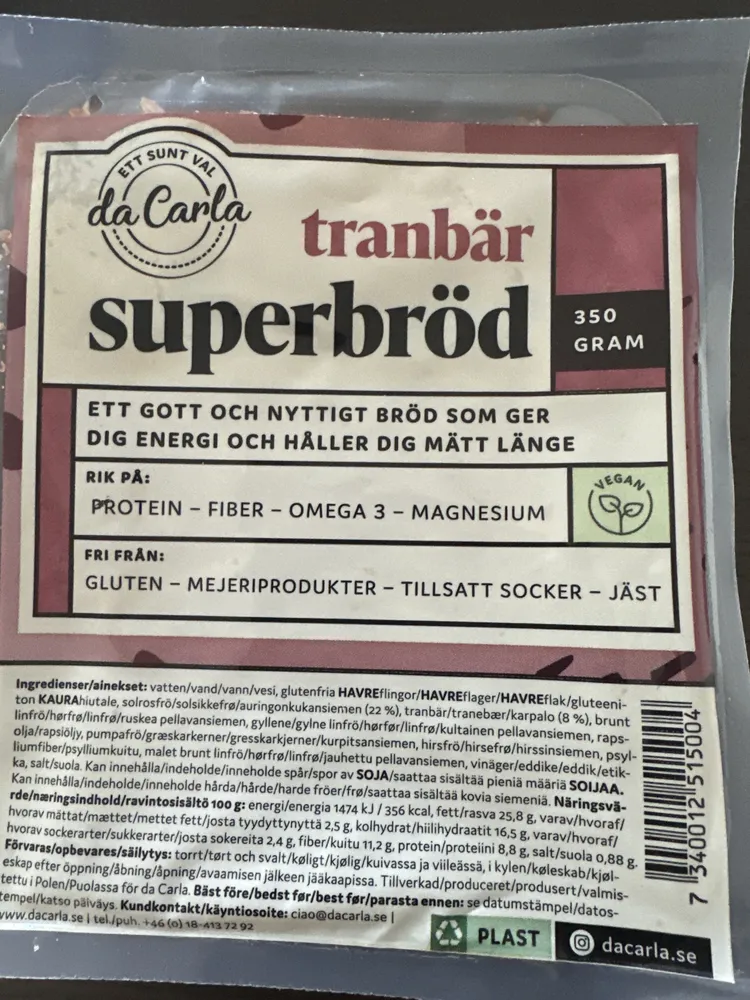 Superbröd Tranbär