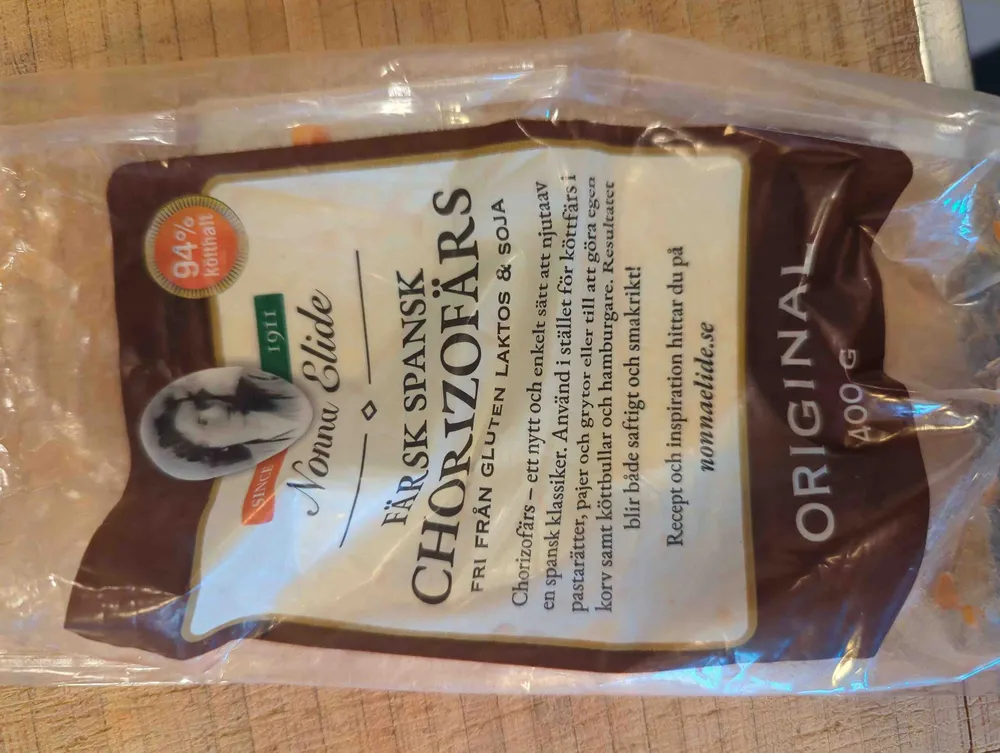 Färsk spansk chorizofärs