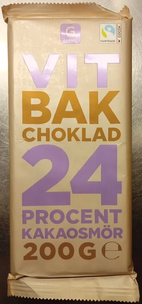 Garant Vit bakchoklad 24 % kakaosmör