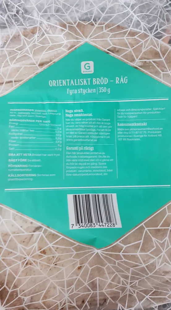 Orientalskt Bröd - råg