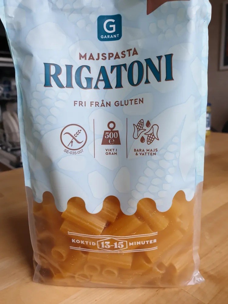 Rigatoni majspasta