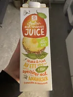 Apelsin och ananas juice med fruktkött