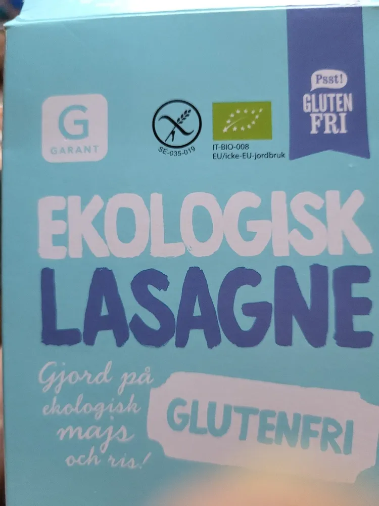 Ekologisk Glutenfri Lasagne