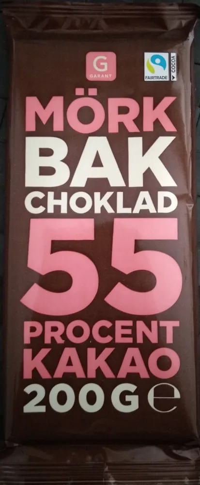 Mörk bakchoklad 55 procent kakao