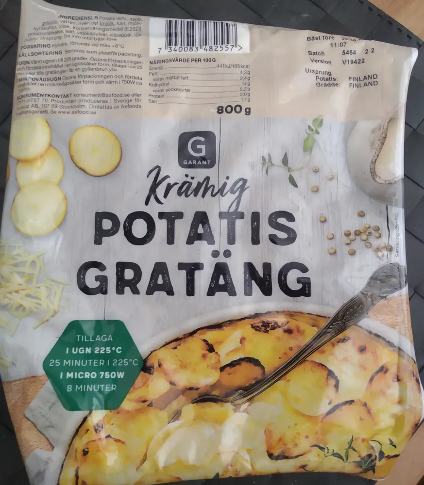 Krämig Potatis Gratäng