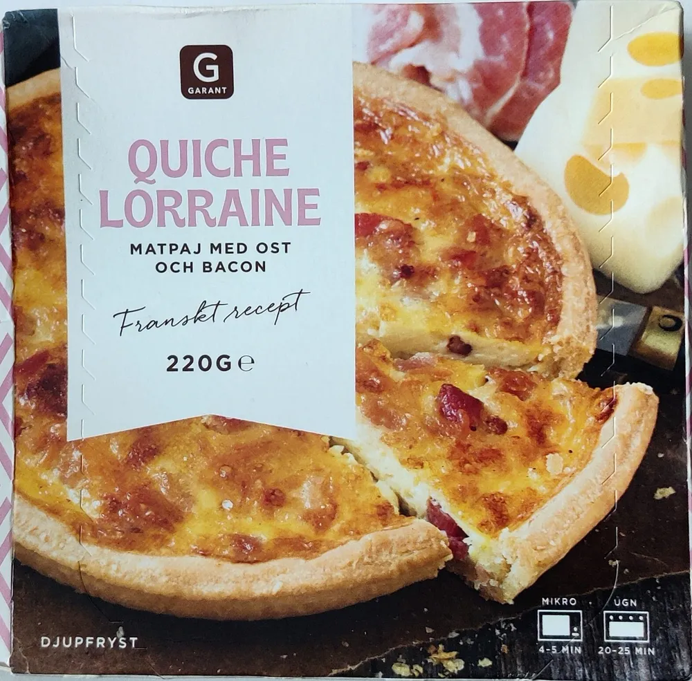 Quiche Lorraine - Matpaj med ost och bacon