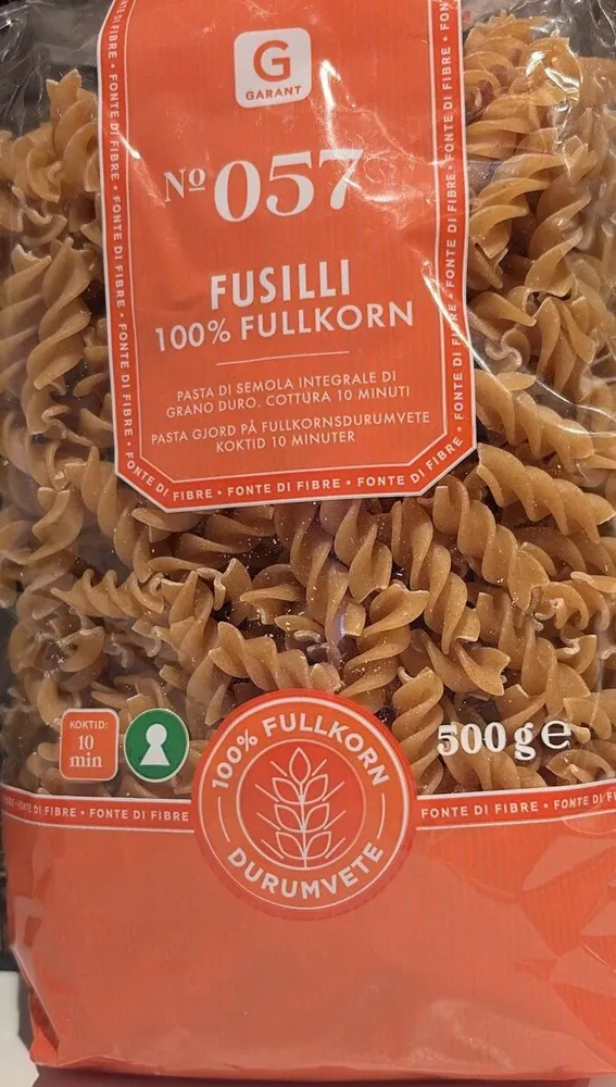 Fusilli 100% Fullkorn