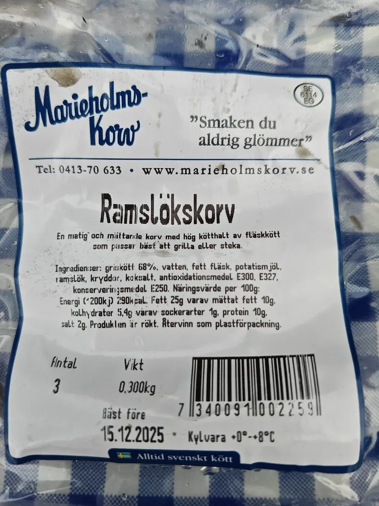 Ramslökskorv