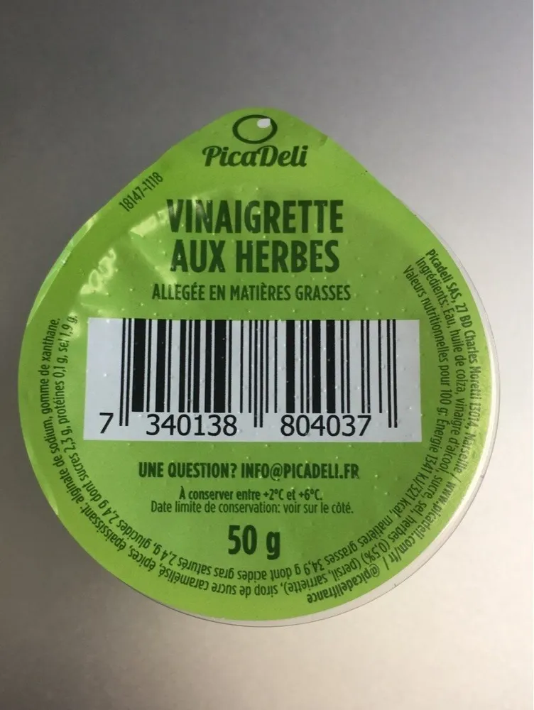 Vinaigrette aux herbes allégée en matières grasses