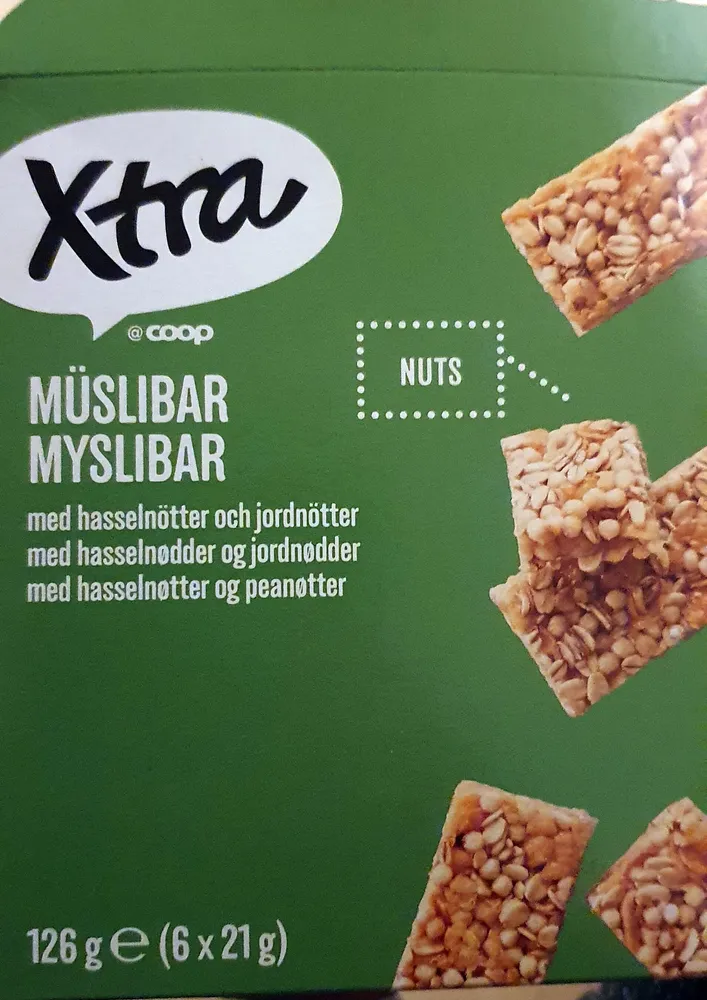 Myslibar med hasselnødder og jordnødder