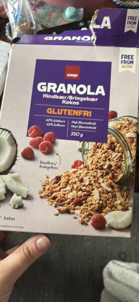 GRANOLA Hindbær/Bringebær - glutenfri Kokos