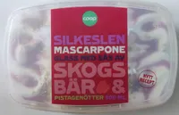 Silkeslen Mascarpone Glass Med Sås Av Skogsbär & Pistagenötter