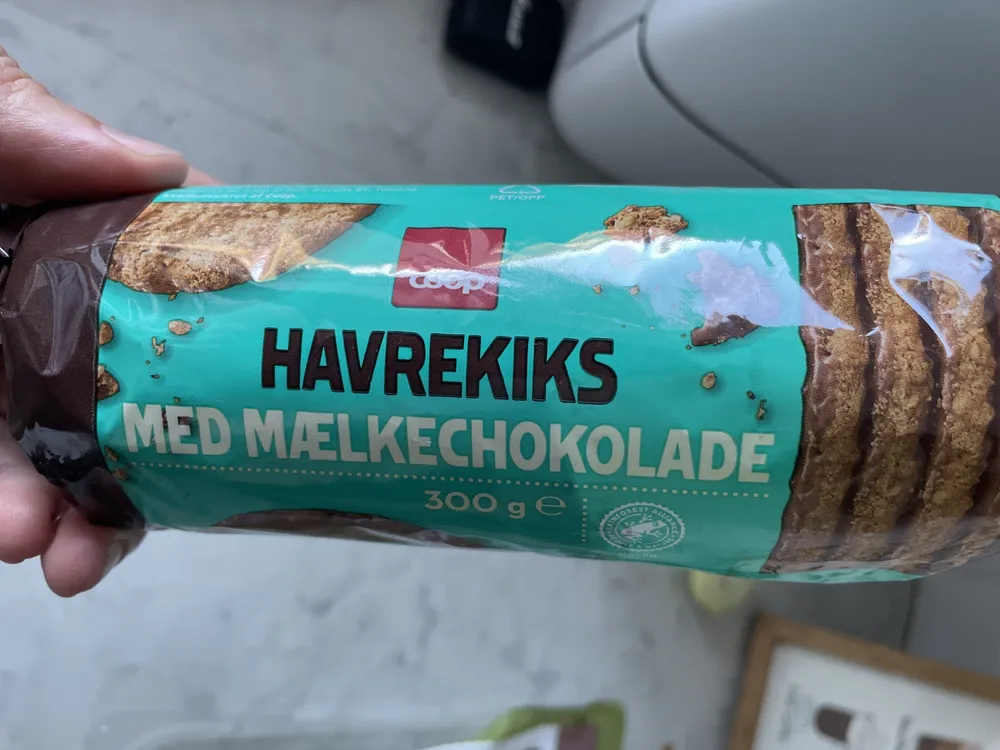 Havrekiks med mælkechokolade
