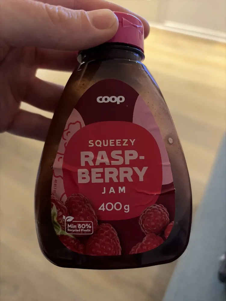 Squeezy raspberry jam